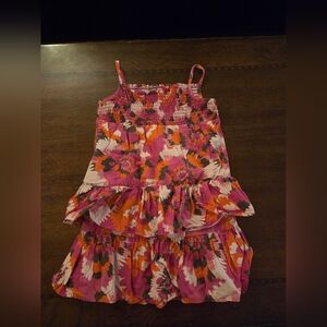 girl 5 sundress pink with orange green